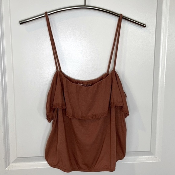AMERICAN EAGLE | Women’s Redfish Orange Spaghetti Strap Cami Size Large - Picture 4 of 6